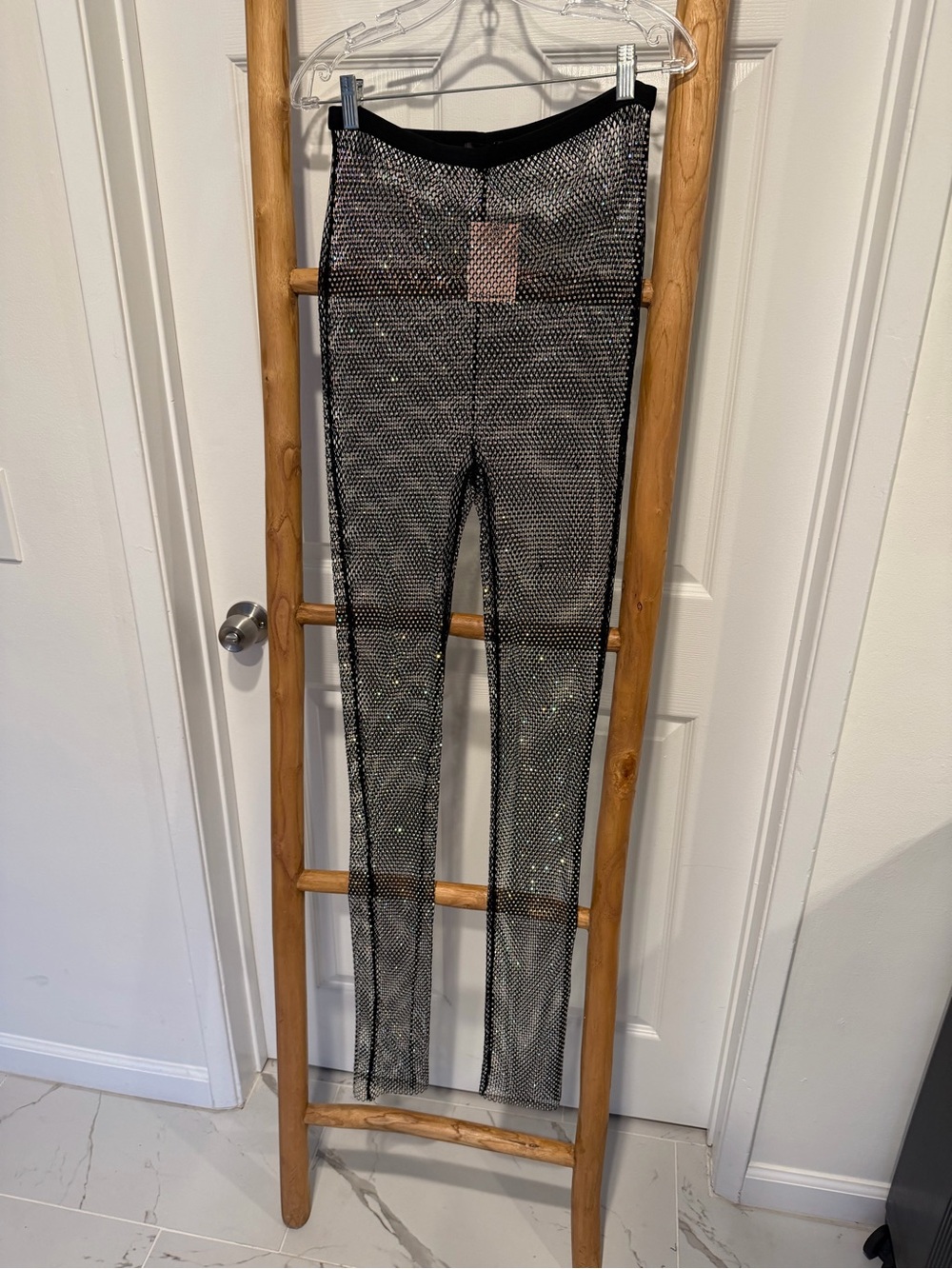 Hot & Delicious Black Fishnet Rhinestone Leggings